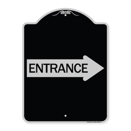 Right Arrow Entrance Heavy-Gauge Aluminum Architectural Sign